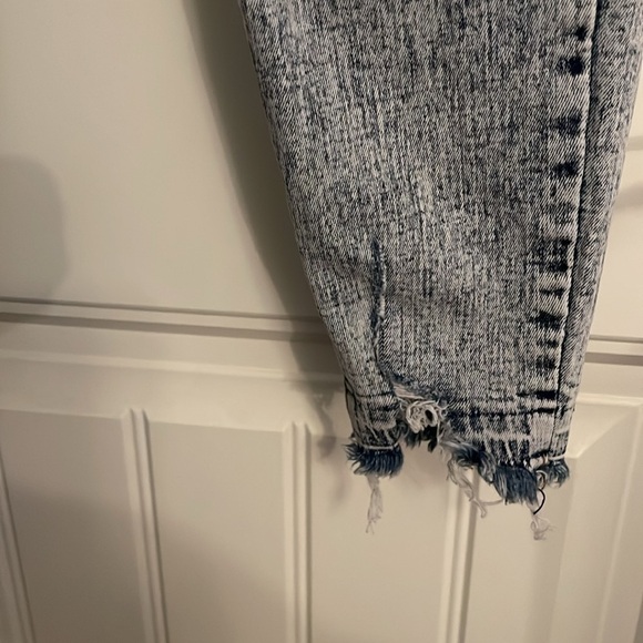 High Rise Button‎ Fly S.O.N.G Curvy Shark Bite Skinny Jeans women’s Sz 27 Blue - Picture 4 of 15